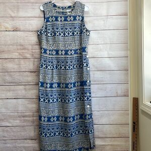VINTAGE SUNSHINE STARSHINE BATIK PRINT‎ MAXI DRESS